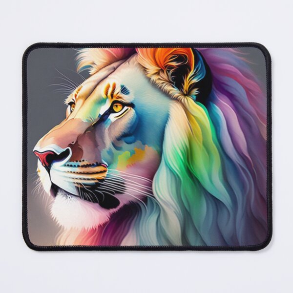 Item preview, A confident Lion King Rainbow Watercolour, colourful mane designed and sold by Magical-bear.