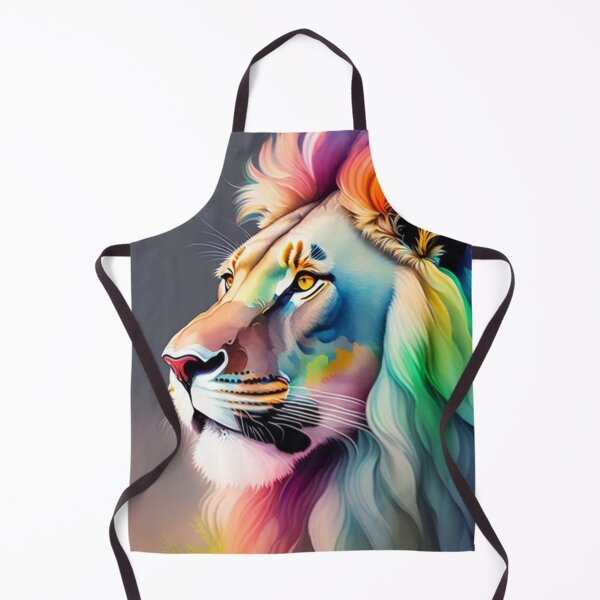 Item preview, A confident Lion King Rainbow Watercolour, colourful mane designed and sold by Magical-bear.