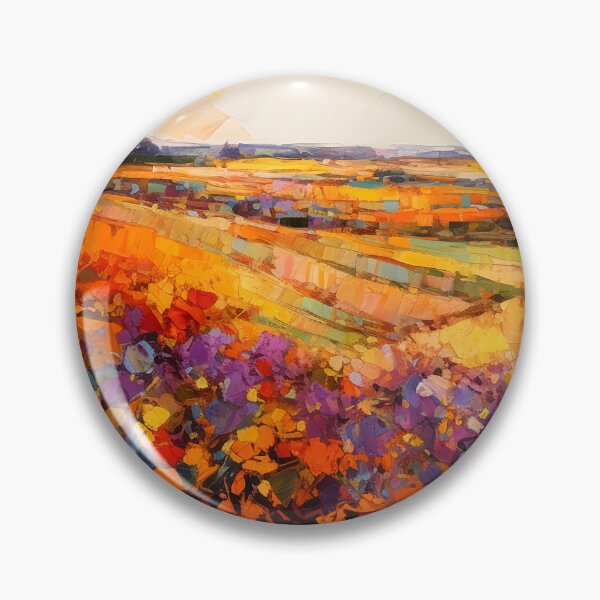 Item preview, Countryside summer Floral Fields at sunset - Impressionistic landscape 1 designed and sold by Red Witch Art.