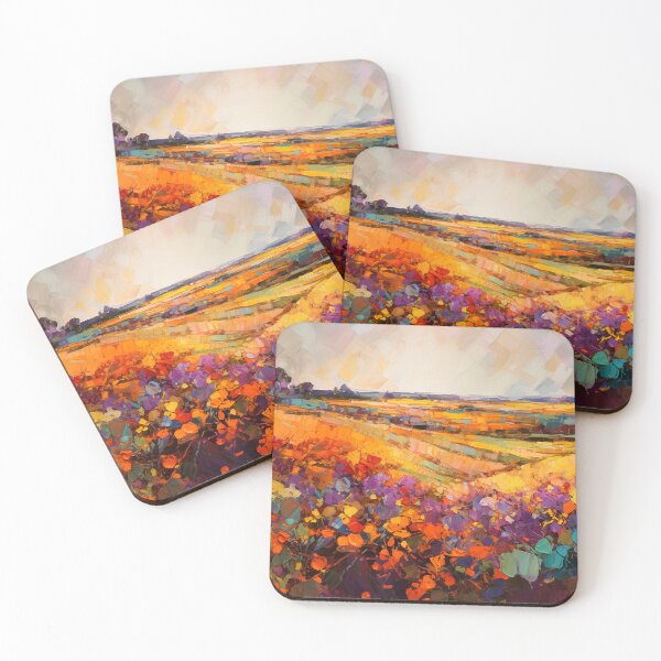 Item preview, Countryside summer Floral Fields at sunset - Impressionistic landscape 1 designed and sold by Red Witch Art.