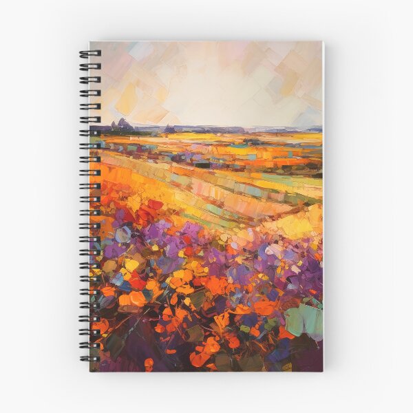 Item preview, Countryside summer Floral Fields at sunset - Impressionistic landscape 1 designed and sold by Red Witch Art.
