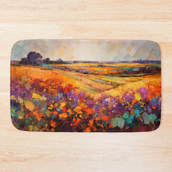 Item preview, Countryside summer Floral Fields at sunset - Impressionistic landscape 1 designed and sold by Red Witch Art.