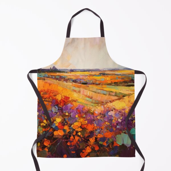 Item preview, Countryside summer Floral Fields at sunset - Impressionistic landscape 1 designed and sold by Red Witch Art.
