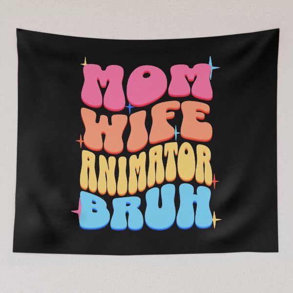 Item preview, Mom Wife Animator Bruh, Retro Colorful Mommy design designed and sold by BYNDART.