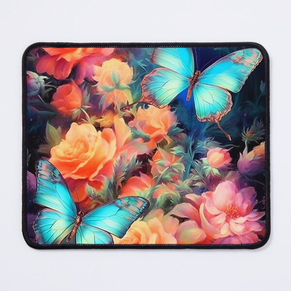 Item preview, Glowing garden flowers and butterflies 2 designed and sold by Red Witch Art.