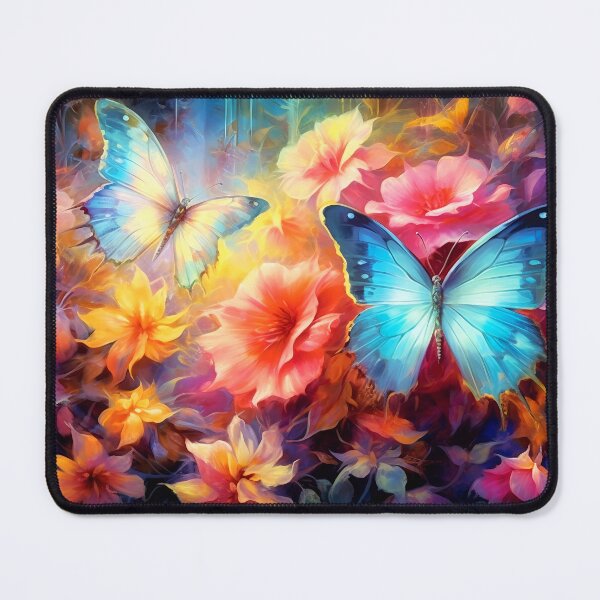Item preview, Glowing garden flowers and butterflies 3 designed and sold by Red Witch Art.