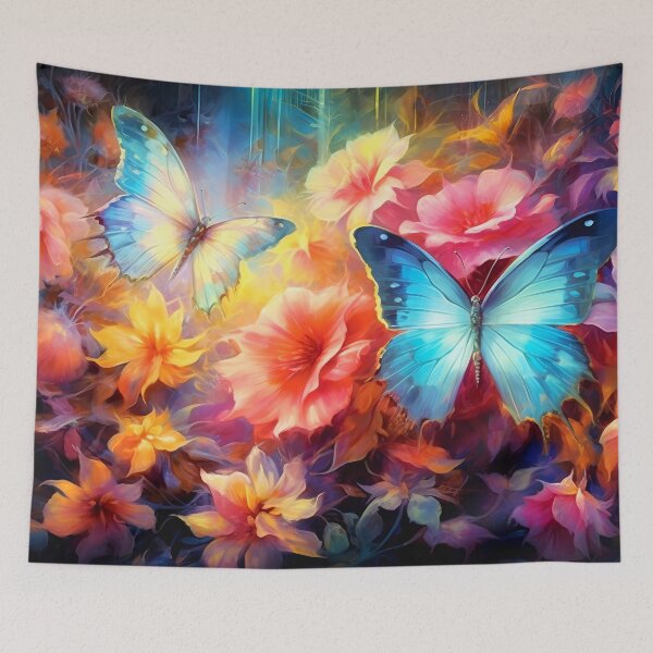 Item preview, Glowing garden flowers and butterflies 3 designed and sold by Red Witch Art.