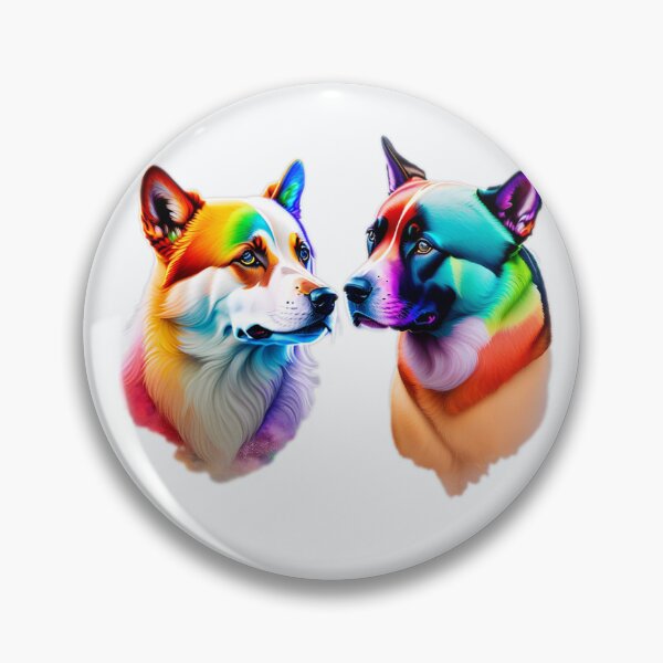 Item preview, Two Rainbow Dogs Light Background designed and sold by Magical-bear.
