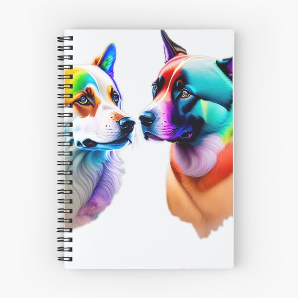 Item preview, Two Rainbow Dogs Light Background designed and sold by Magical-bear.