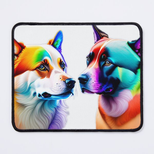 Item preview, Two Rainbow Dogs Light Background designed and sold by Magical-bear.