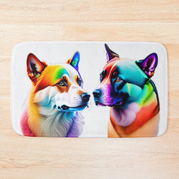 Item preview, Two Rainbow Dogs Light Background designed and sold by Magical-bear.