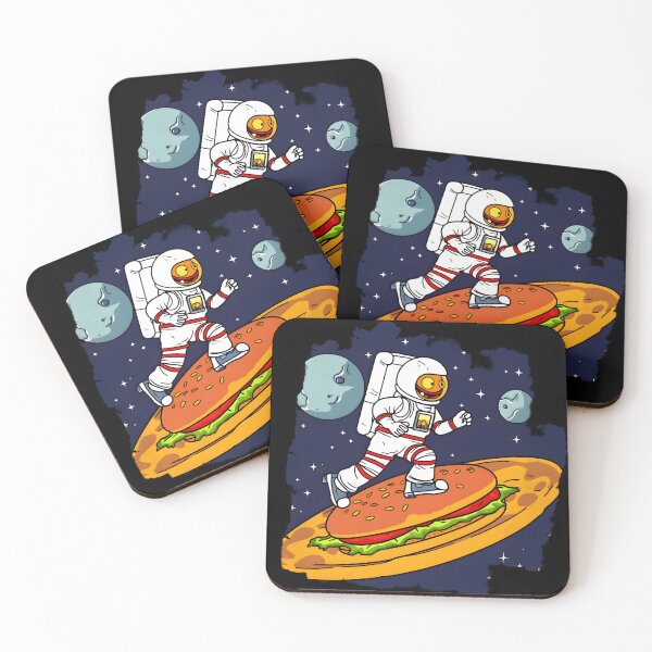 Item preview, Cosmic Slice: Astronaut on Burger in Interstellar Comic Book Art Style designed and sold by 24hSpaceMadness.