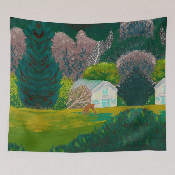 Item preview, Bucolic landscape with deer designed and sold by Rachelare.