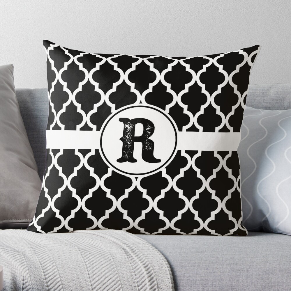 Navy Striped Monogram Throw Pillow by Designs Direct | Alphabet R | 18 x 18 | Michaels