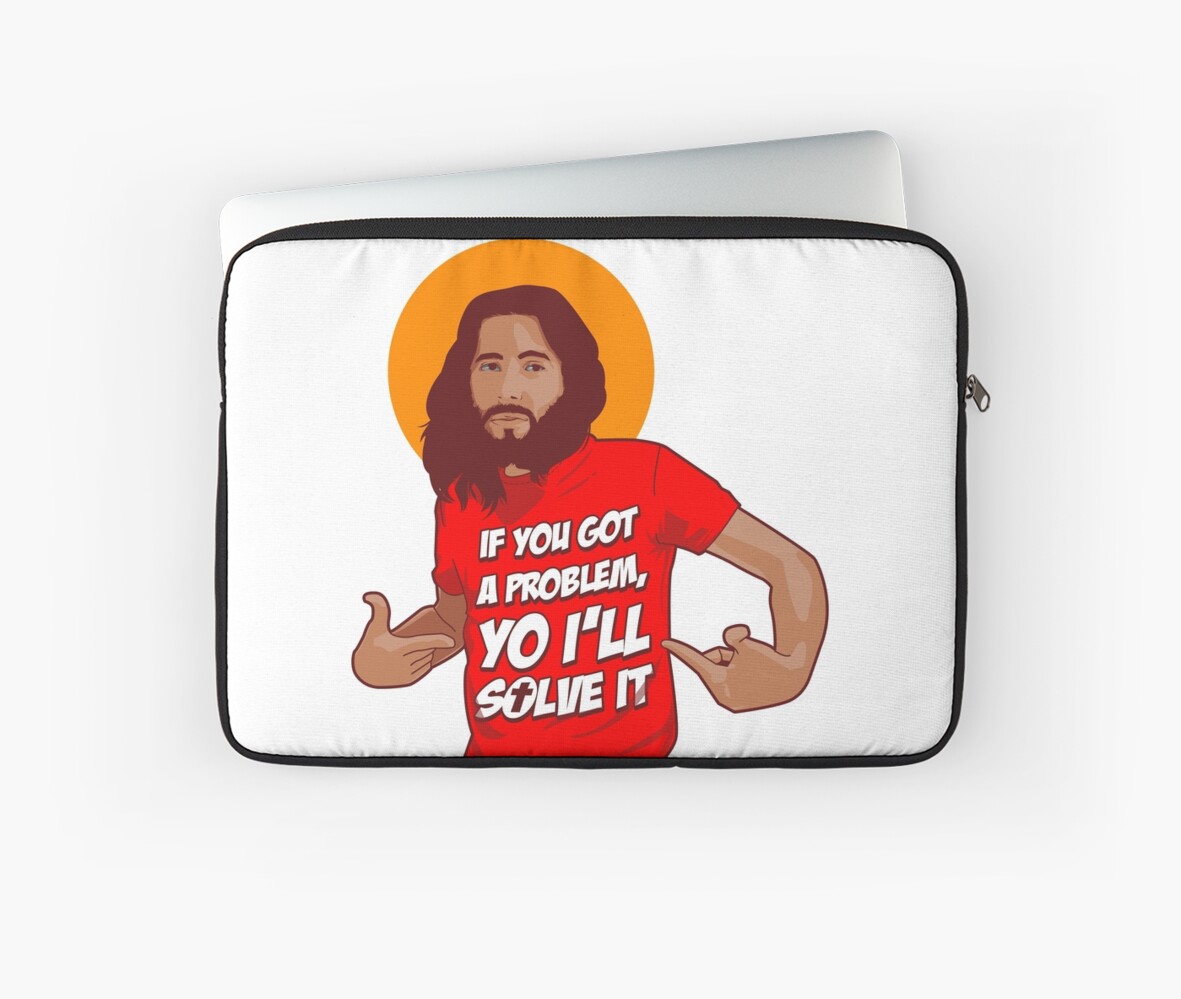 Funny Jesus Humor Meme Yo Ill Solve It Laptop Sleeves By Essetino