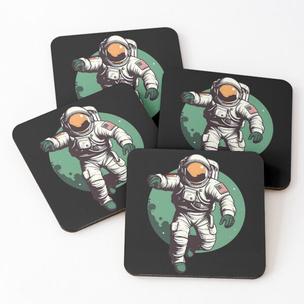 Item preview, Saint Patrick’s day Vintage Astronaut in Space Flying | High Detailed Dark White and Green Art designed and sold by 24hSpaceMadness.