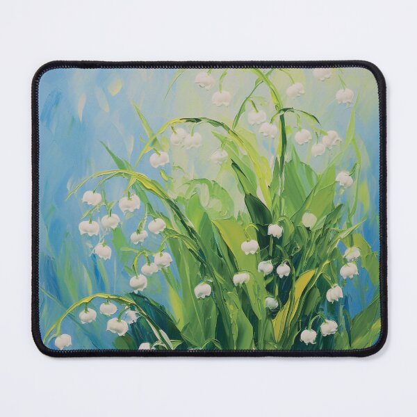 Item preview, Humble Elegance: Delicate Lily of the Valley Against a Vibrant Blue designed and sold by CMFAstudio.