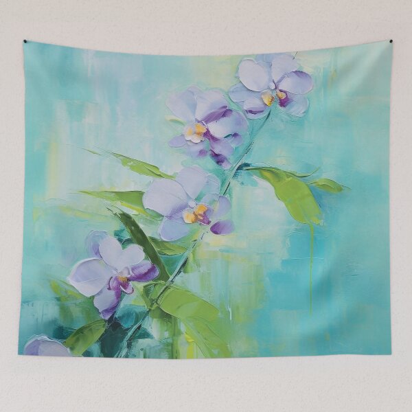 Item preview, Exotic Elegance: Captivating Lavender Orchid Against a Tranquil Blue designed and sold by CMFAstudio.