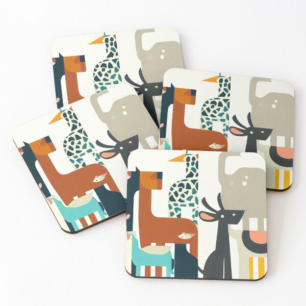 Item preview, Midcentury Modern Abstract Vintage Designed Zoo Animals designed and sold by Stinkypinkystx.
