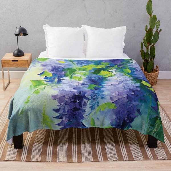 Item preview, Enchanting Cascade: Wisteria in Full Bloom against Tranquil Blue designed and sold by CMFAstudio.