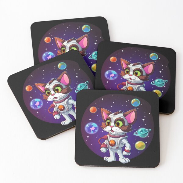 Item preview, Cat with Space Gear in Colorful Space | Charming Character Illustrations designed and sold by 24hSpaceMadness.