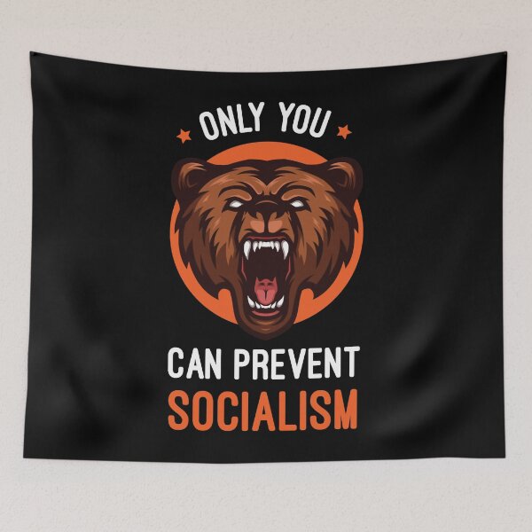 Aperçu de l'œuvre Vous seul pouvez empêcher le socialisme, Smokey l'ours, Empêcher le socialisme, Smokey la couleur de l'ours, Smokey e créée et vendue par laughlin-aid.