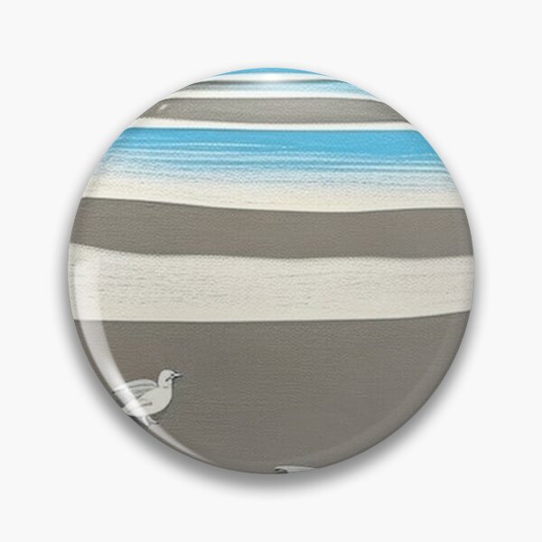 Item preview, Beach Waves linograph folk art designed and sold by Earth Nature Creations.