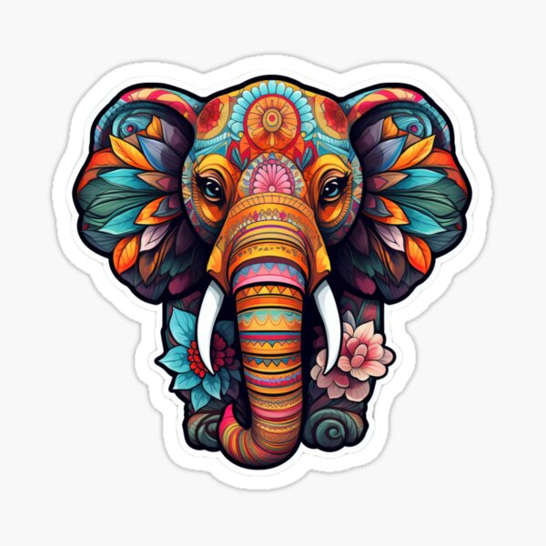 Item preview, Beauty colourfull elephant designed and sold by SmileshareShop.