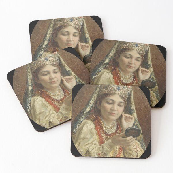 Item preview, Lady lookig into a Mirror (1880) - Konstantin Makovski designed and sold by SALON DES ARTS.