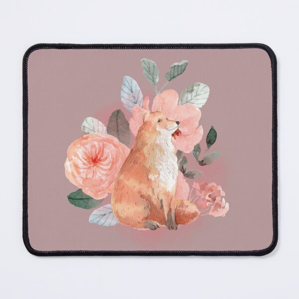 Item preview, Watercolor fox with orange floral designed and sold by watercolorpic.