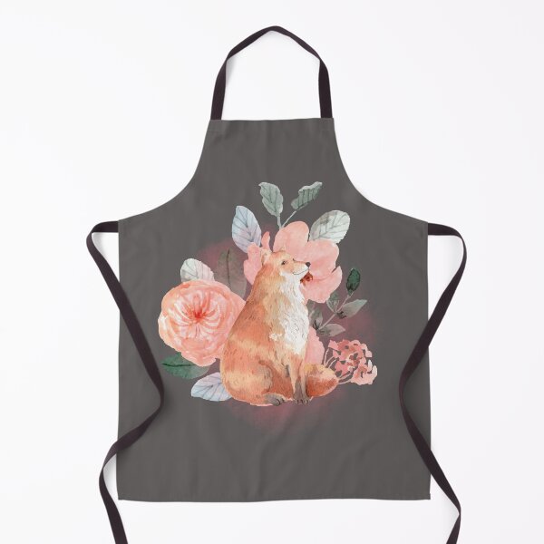 Item preview, Watercolor fox with orange floral designed and sold by watercolorpic.