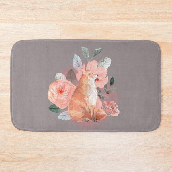 Item preview, Watercolor fox with orange floral designed and sold by watercolorpic.