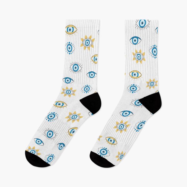 Artikelvorschau, Blaues, goldenes und weißes griechisches Augen-Mati-Muster entworfen und verkauft von idovedesign.