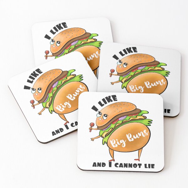 Item preview, I like big buns and I cannot lie! funky burger cartoon - funny fast food pun designed and sold by JyayasiDesigns.
