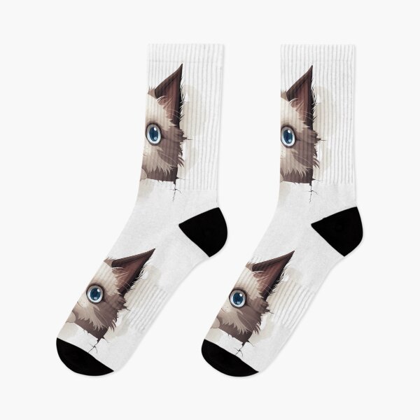 Item preview, The playful little ragdoll cat hiding behind the wall designed and sold by zealfanal.