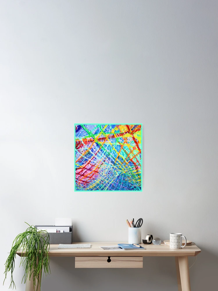 Thumbnail 2 of 3, Poster, Vibrant Abstract Color Explosion Pattern designed and sold by Health And Fitness Posts e-Store.