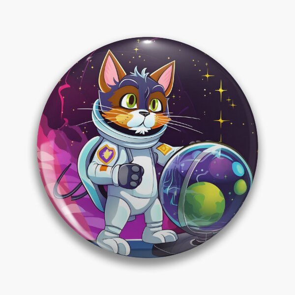 Artikelvorschau, Cartoon-Katze im Weltraumkostüm mit Planet und Globus entworfen und verkauft von 24hSpaceMadness.