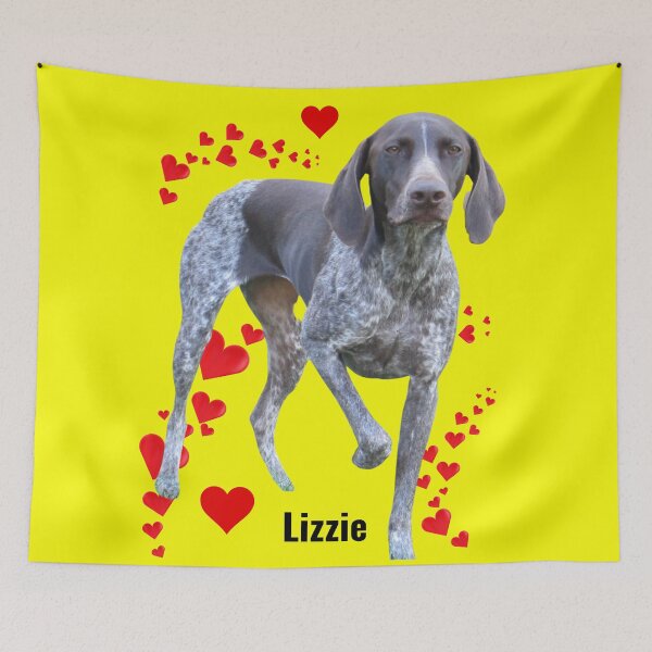 Item preview, Lizzie Pointing GSP - Red Hearts designed and sold by Sunflower5576.