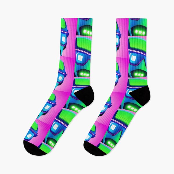 Item preview, blue, green, pink robot neon colors designed and sold by adelahozkepfer.