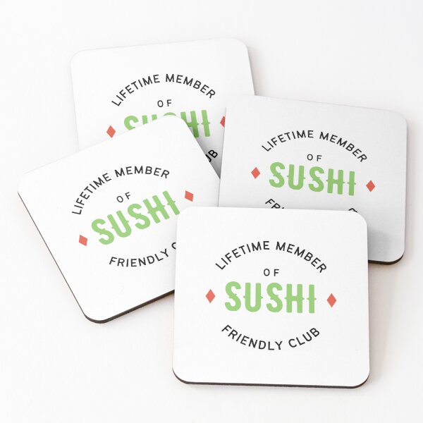 Item preview, Lifetime Member of Sushi Friendly Club designed and sold by WhitepaperStyle.