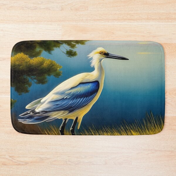 Item preview, Snowy Egret With Blue Wings at a Lake, Ai Generated Art  designed and sold by ACC .