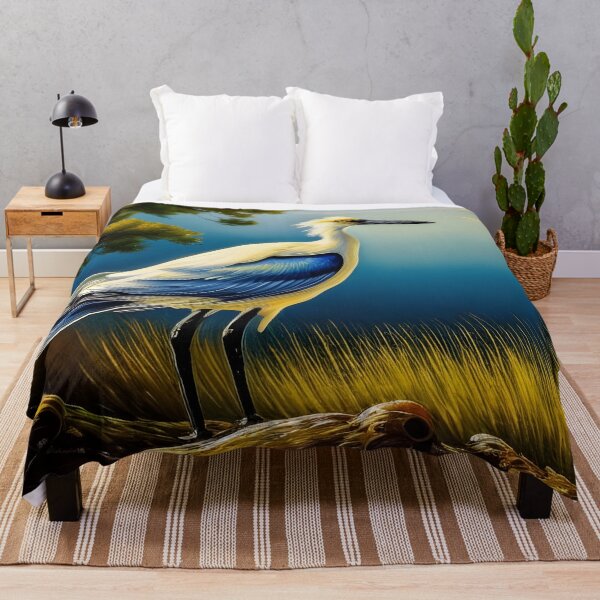 Item preview, Snowy Egret With Blue Wings at a Lake, Ai Generated Art  designed and sold by ACC .