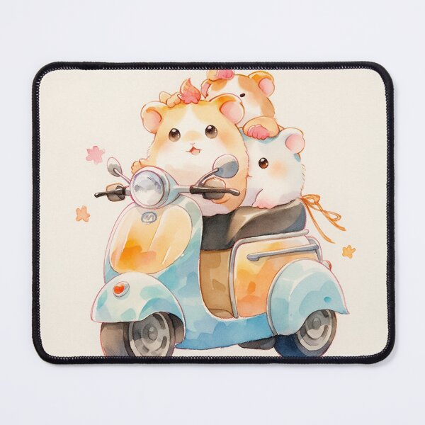 Item preview, Cute Hamsters Joyride on a Scooter Watercolor designed and sold by redstar19.