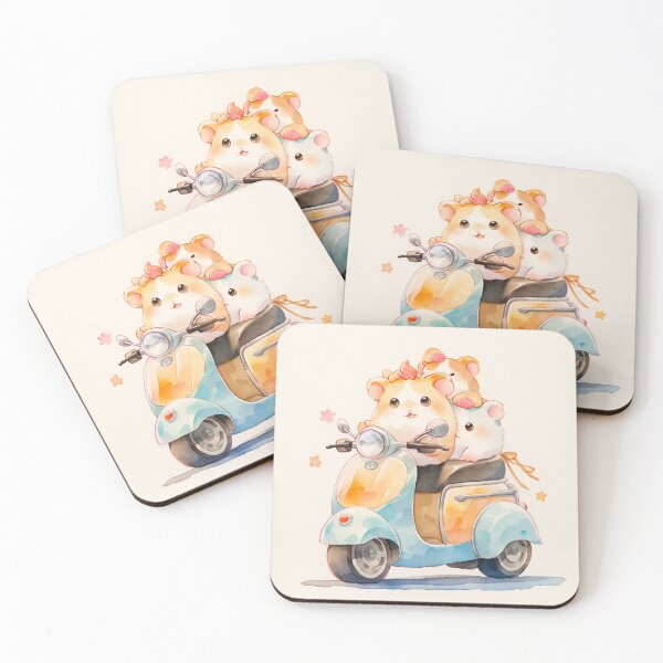 Item preview, Cute Hamsters Joyride on a Scooter Watercolor  designed and sold by redstar19.