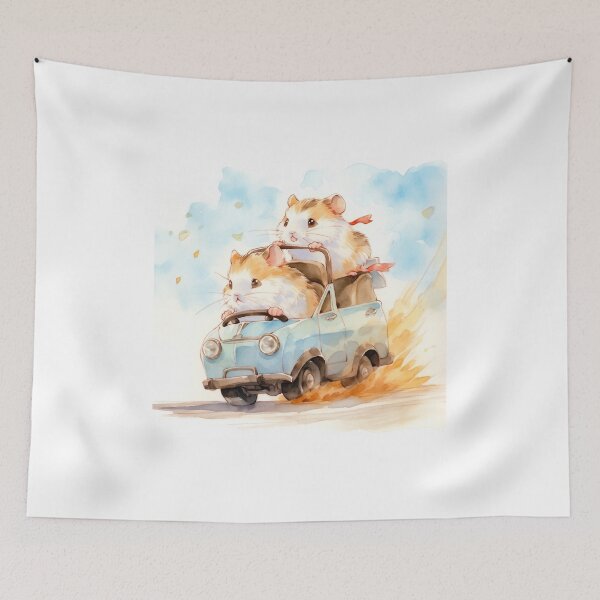 Item preview, Cute Hamster Joyride in Car Watercolor designed and sold by redstar19.