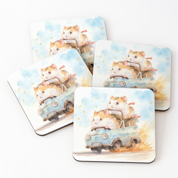Item preview, Cute Hamster Joyride in Car Watercolor designed and sold by redstar19.