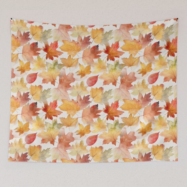 Item preview, Autumn fall leaves watercolor Pattern designed and sold by ChromaticClings.