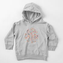 Fairy forest with raccoons and hares, silver fir trees, flowers and herbs. Toddler Pullover Hoodie