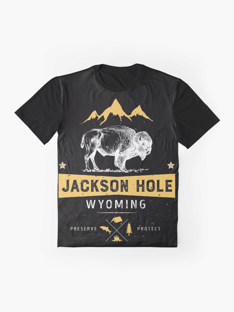 "Jackson Hole T Shirt Wyoming Vintage Bison Buffalo Men Women" Tshirt