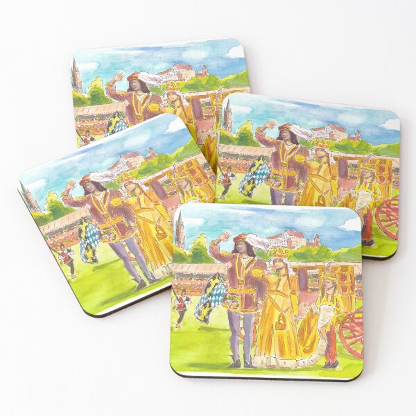 Item preview, The bride and groom greet the guests of the historic Landshut wedding on the tournament grounds designed and sold by artshop77.